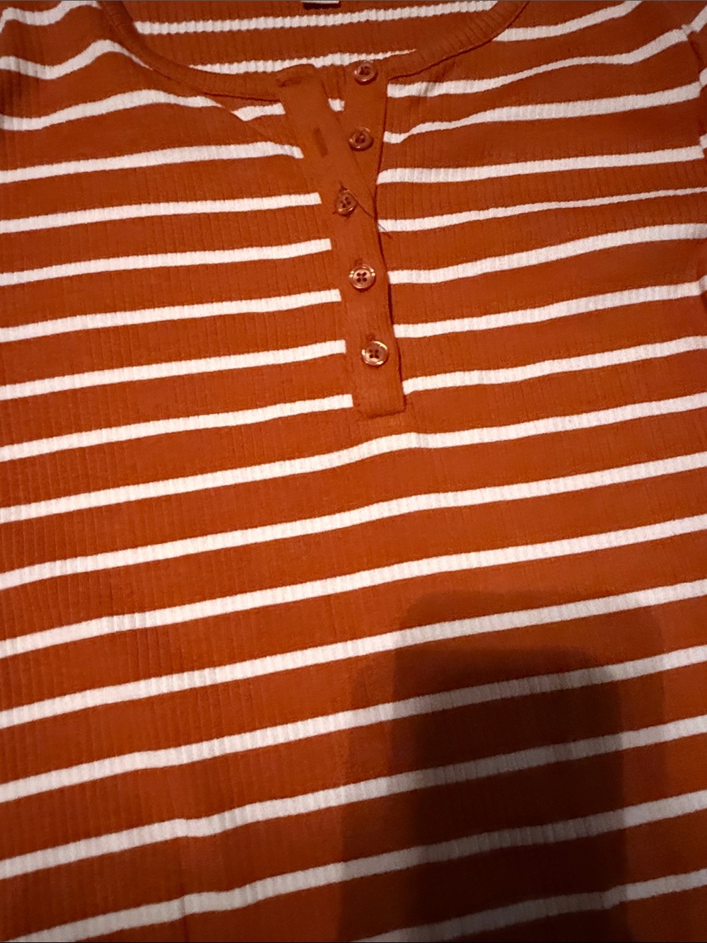 a.n.a Orange & White Striped Rib Knit Midi Dress - Picture 3 of 4